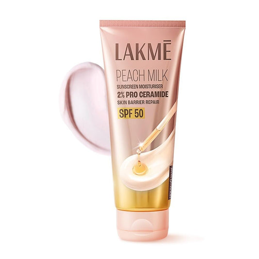 LAKME PEACH MILK SUNSCREEN MOISTURISER 2% PRO CERAMIDE SPF 50