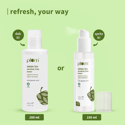 Plum Green Tea Alcohol-Free Toner For Oily, Acne-Prone Skin Clears & Tightens Pores Men Women 200 MILLI_LITRE