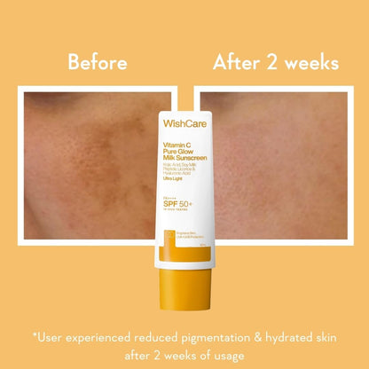 Wishcare SPF 50+ PA++++ Vitamin C Pure Glow Milk Sunscreen 50 g