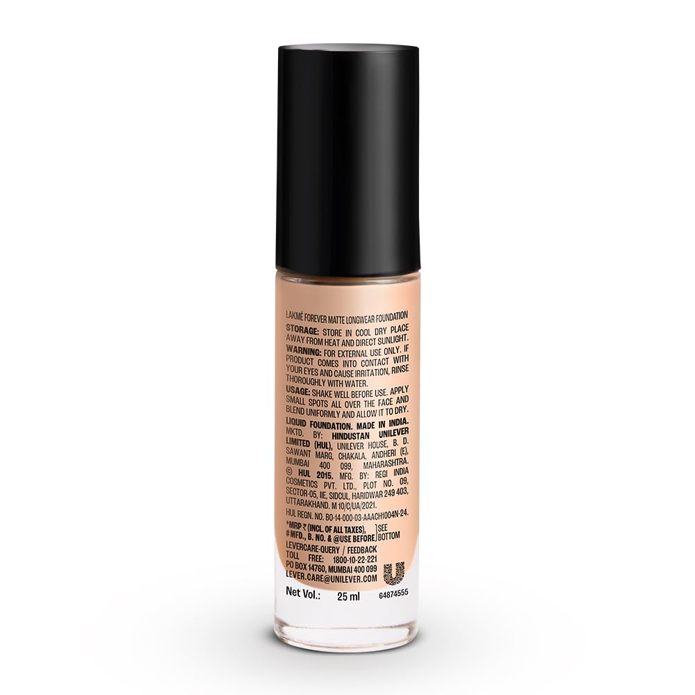 LAKME FOREVER MATTE LONGWEAR FOUNDATION SPF 15 - Cool Ivory 25 ml