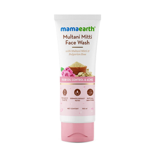 Mamaearth Multani Mitti & Bulgarian Rose For Oil Control & Acne Face Wash 100 ml