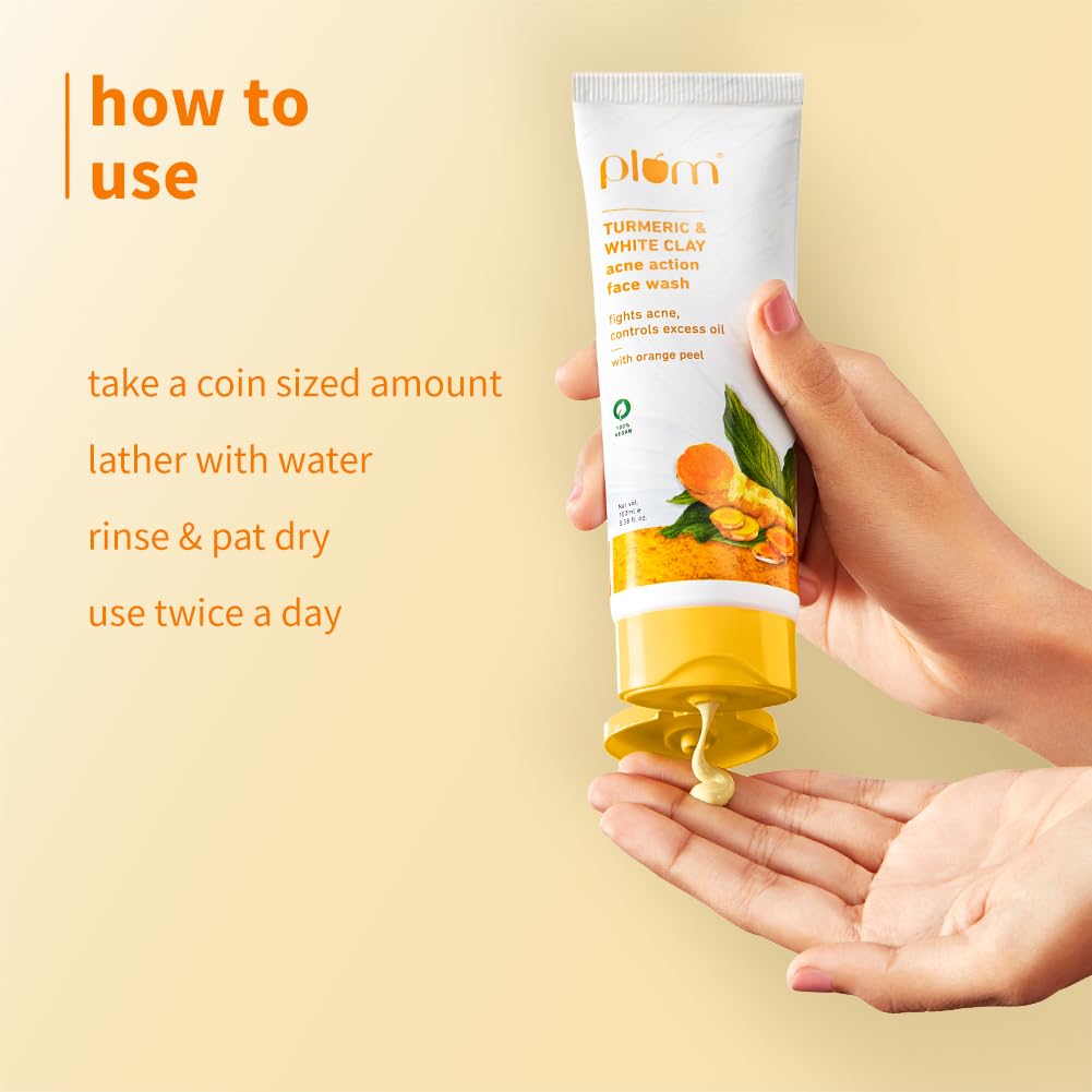 Plum Turmeric & White Clay Acne Action Face Wash 100 MILLI_LITRE