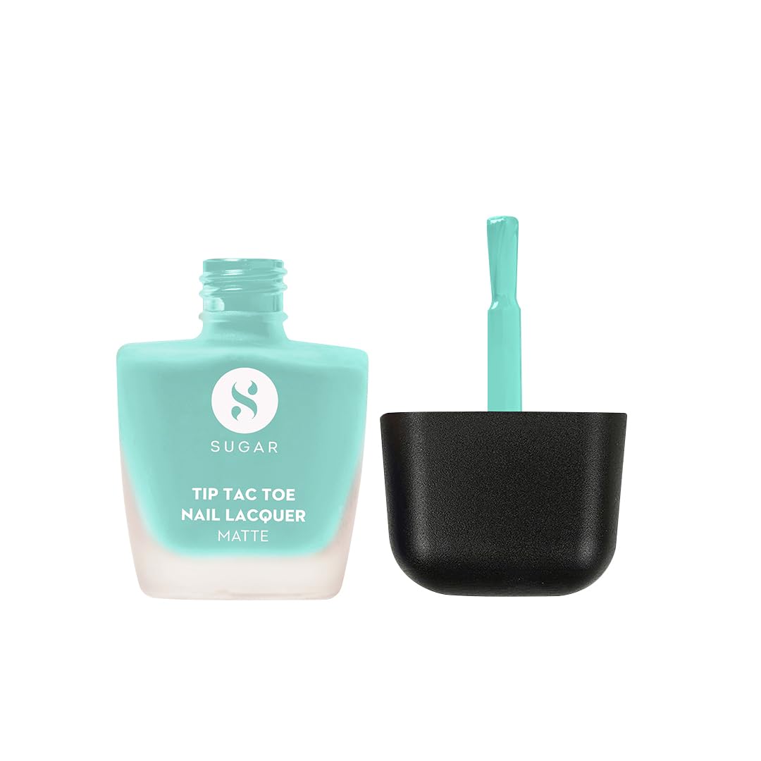 Sugar Cosmetics Tip Tac Toe Nail Lacquer Matte - 42 Turquoise Tint 9 MILLI_LITRE