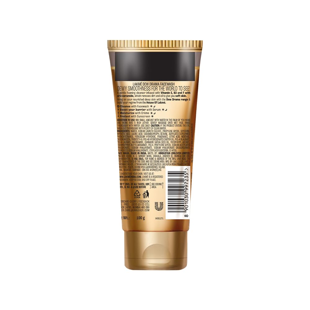 Lakme Dew Drama Facewash - With Vitamin E, B3, F