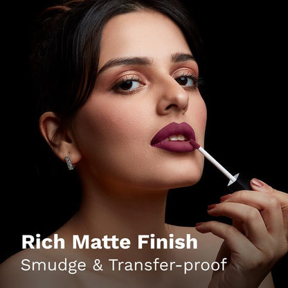 Pilgrim Matte Me Up! All Day Rich Colour Non-Drying And Transfer Proof Liquid Lipstick wine spill 05 3 MILLI_LITRE