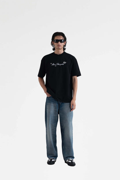 Veni Vidi Vici Printed Black Oversized  T-Shirt Main Character
