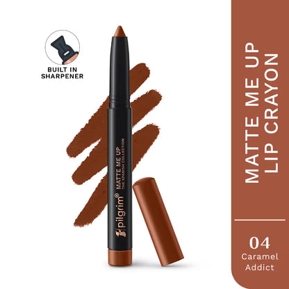 PILGRIM The Spanish Collection MATTE ME UP Lip Crayon (Primer+Matte Finish) - 04 Caramel Addict 1.4g