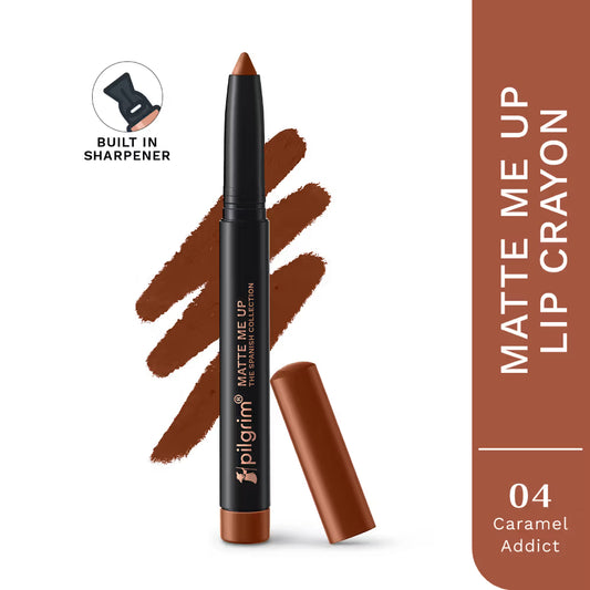 PILGRIM The Spanish Collection MATTE ME UP Lip Crayon (Primer+Matte Finish) - 04 Caramel Addict 1.4g