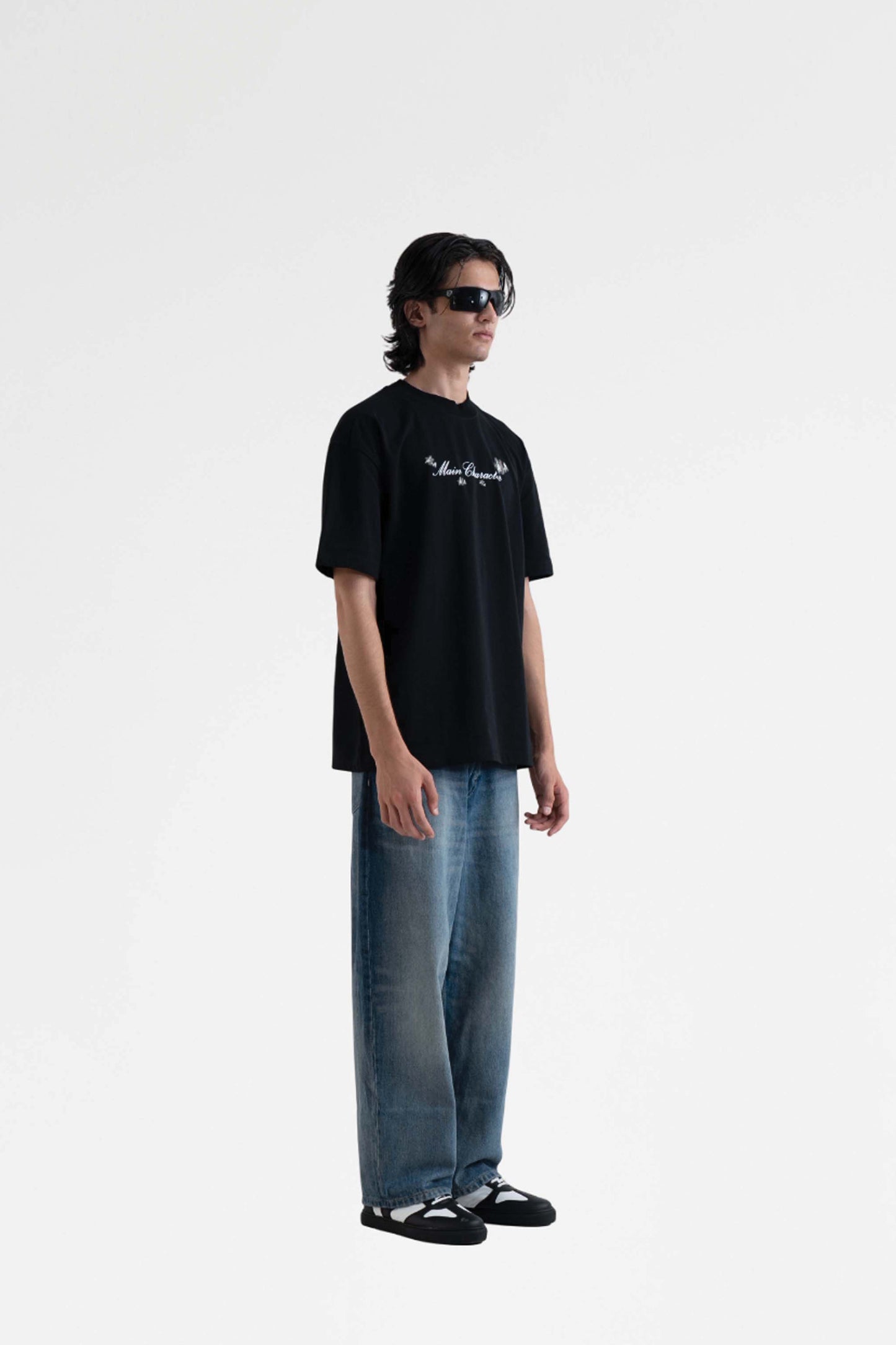 Veni Vidi Vici Printed Black Oversized  T-Shirt
