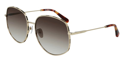 Salvatore Ferragamo Brown Gradient Oval Ladies Sunglasses
