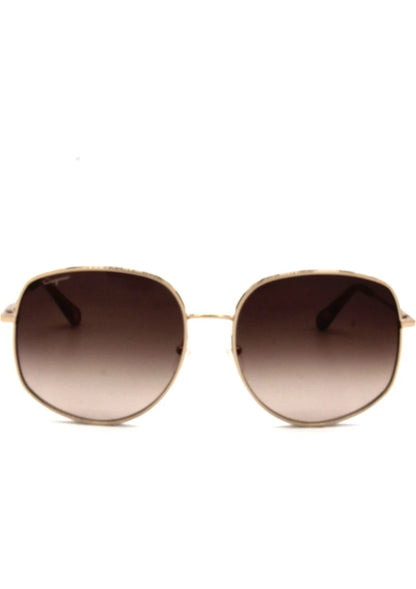 Salvatore Ferragamo Brown Gradient Oval Ladies Sunglasses