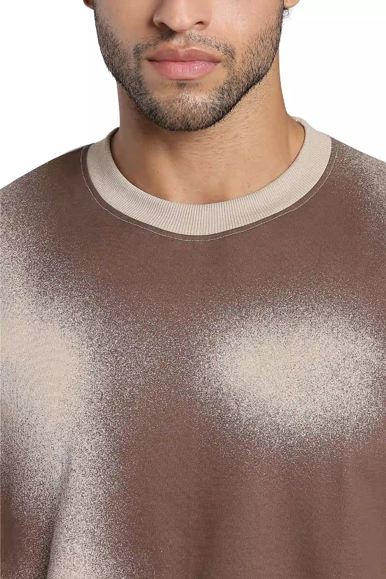 Brown Abstract Face T-Shirt