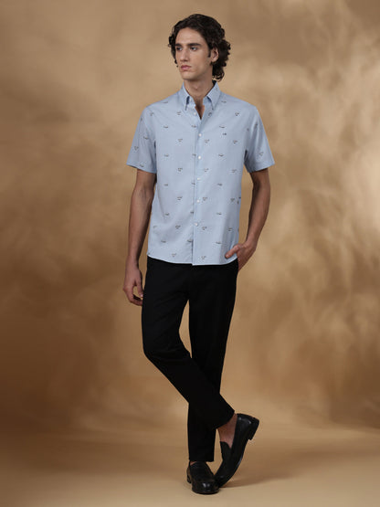 Regular Fit Cotton White Casual Shirt for Men (CUSAN)