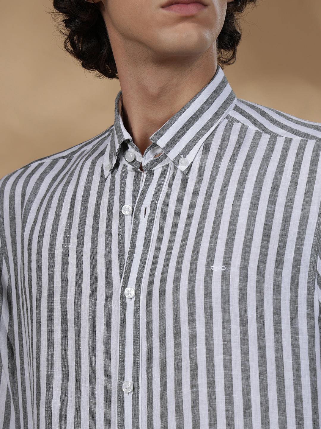 Olive Green Regular Fit Casual Linen Shirt for men (JESMO)