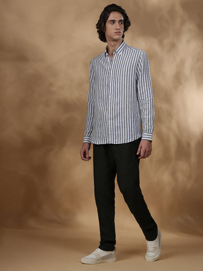 Olive Green Regular Fit Casual Linen Shirt for men (JESMO)