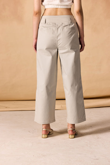 High Banded Waist Wide Leg Pants