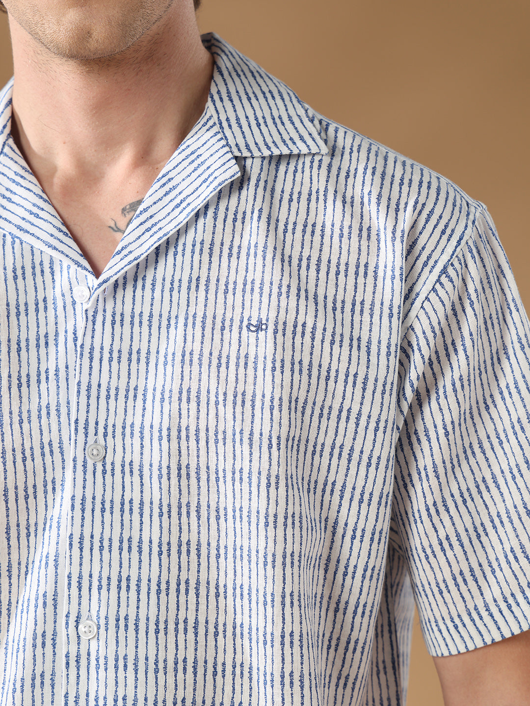 Blue Regular Fit Casual Cotton Shirt for men (ELANE)