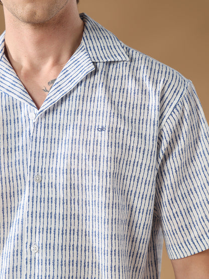 Blue Regular Fit Casual Cotton Shirt for men (ELANE)