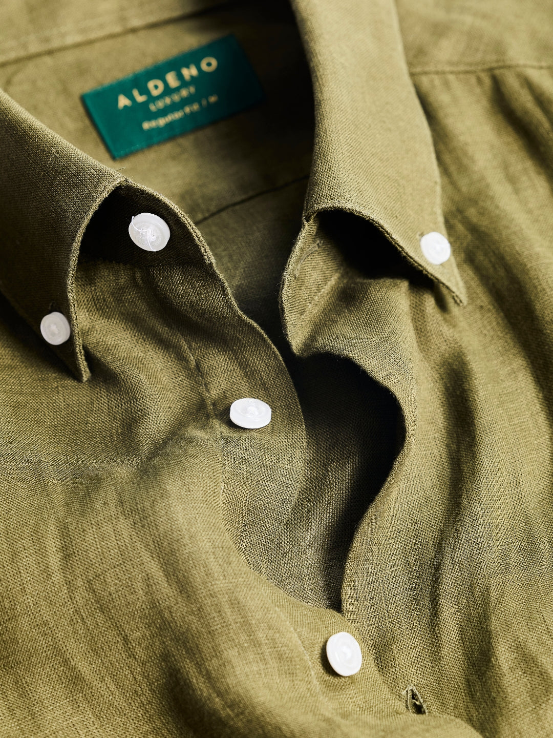 Regular Fit Linen Olive Green Casual Shirt for Men (LITRO)