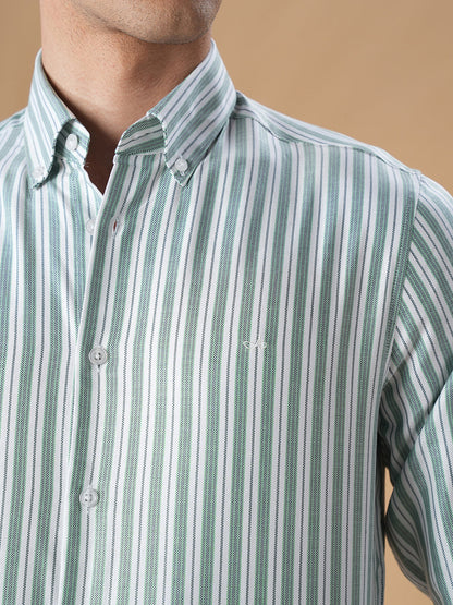 Green Regular Fit Formal Cotton Shirt for men (CORTE)