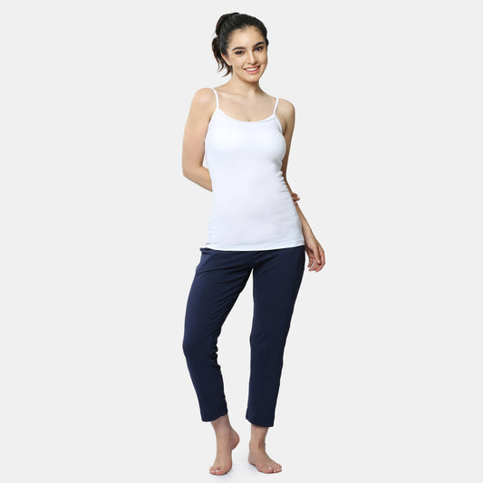 Envie Regular Fit Round Neck Short Length Lace Neckline Camisole