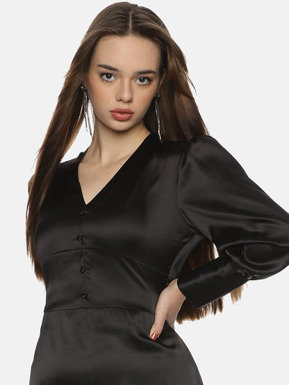 Buy full sleeve v neck maxi dress