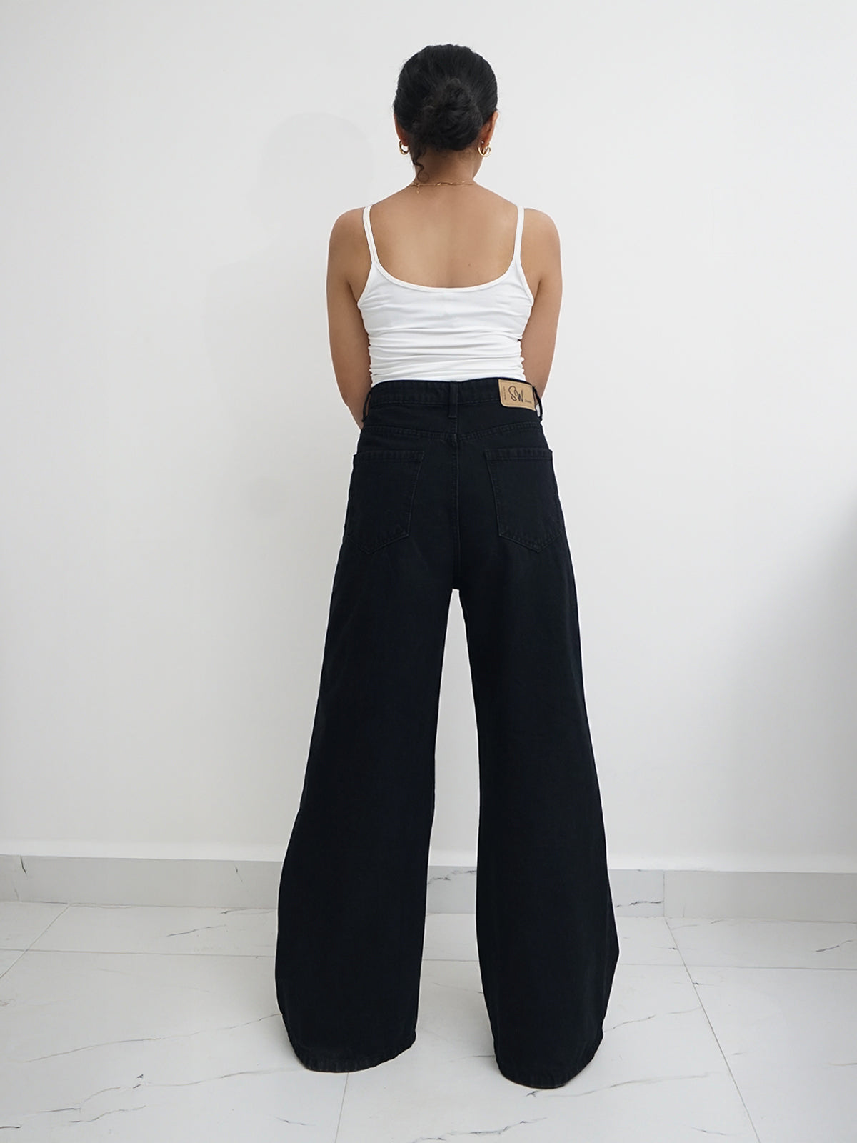 True Black Ultra Wide Leg Jeans