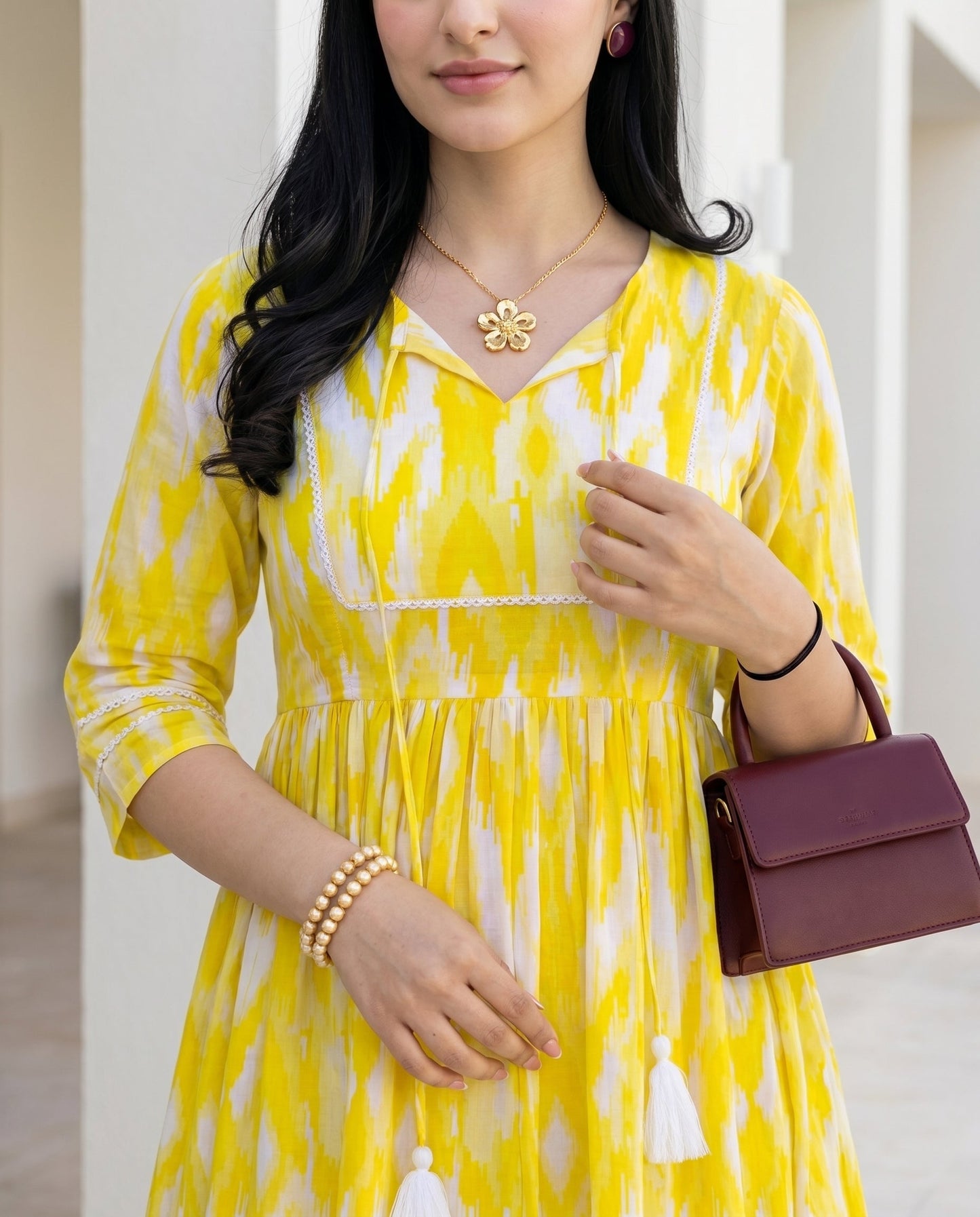 Sorbet Yellow Ikat Dress