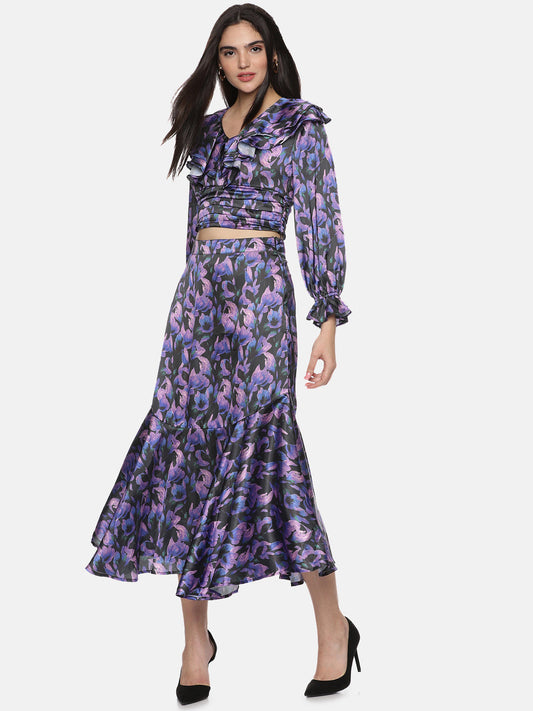 Buy Full Sleeve Co-Ord Set For Women In Purple