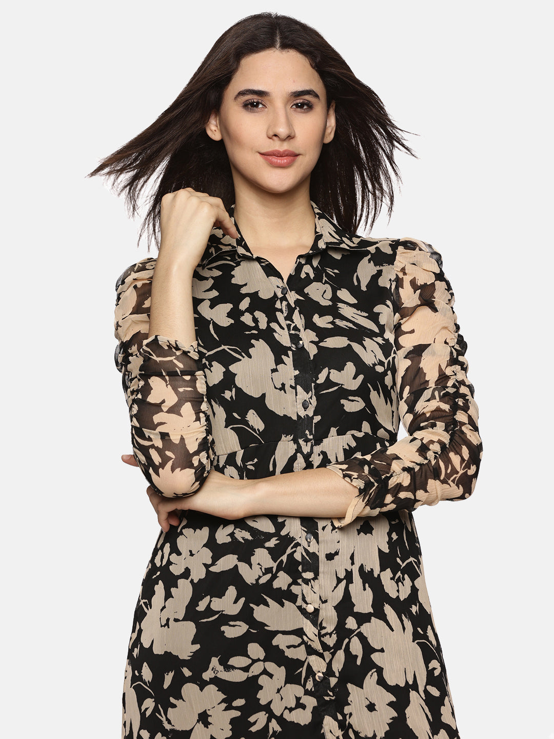 Floral Black Dress For Women