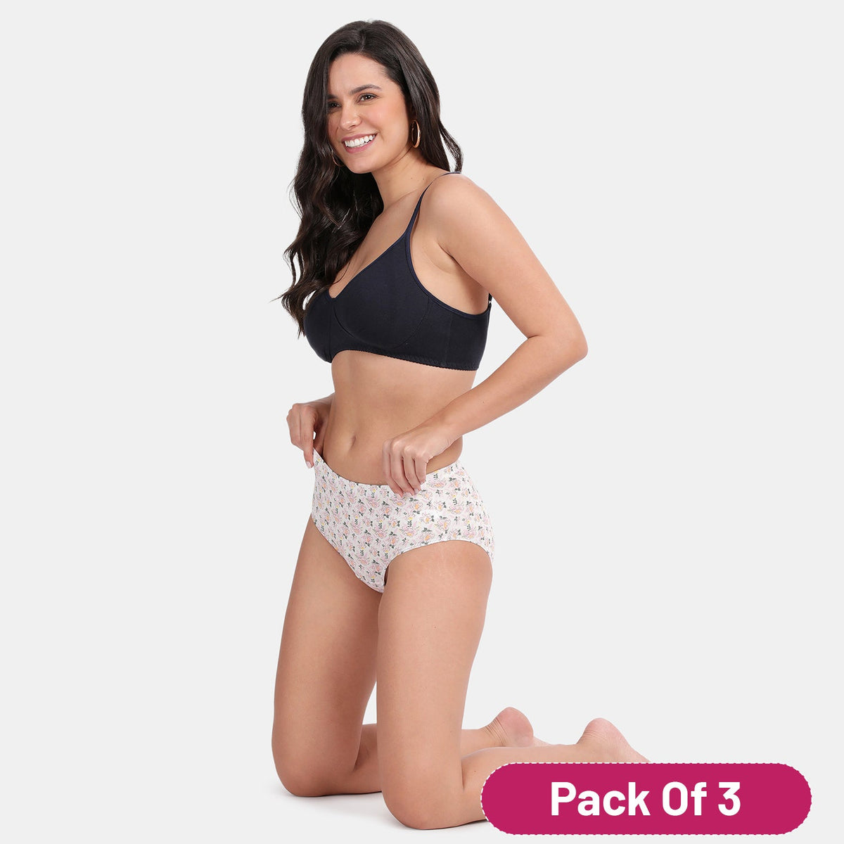 Kinky Medium Rise 3/4th Coverage Hipster (Pack of 3) - Assorted