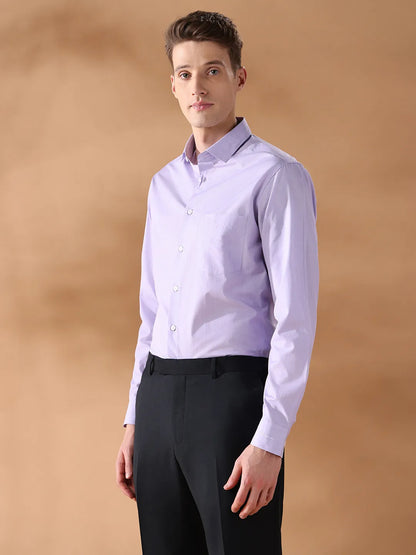 Lavender Regular Fit Solid Formal Shirt for Men (MICA)