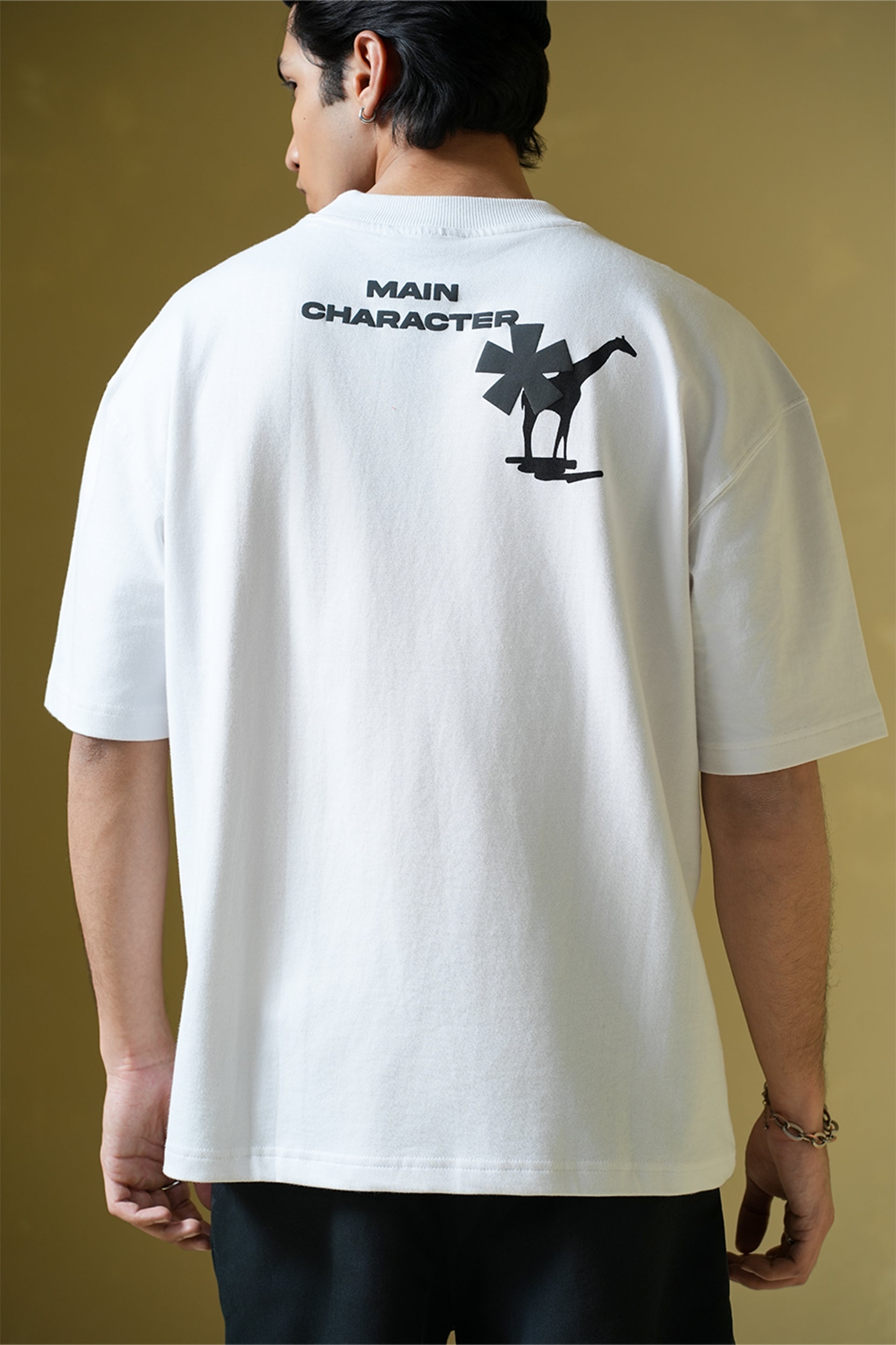 Deeper For You Printed Oversized White T-Shirt Main Character