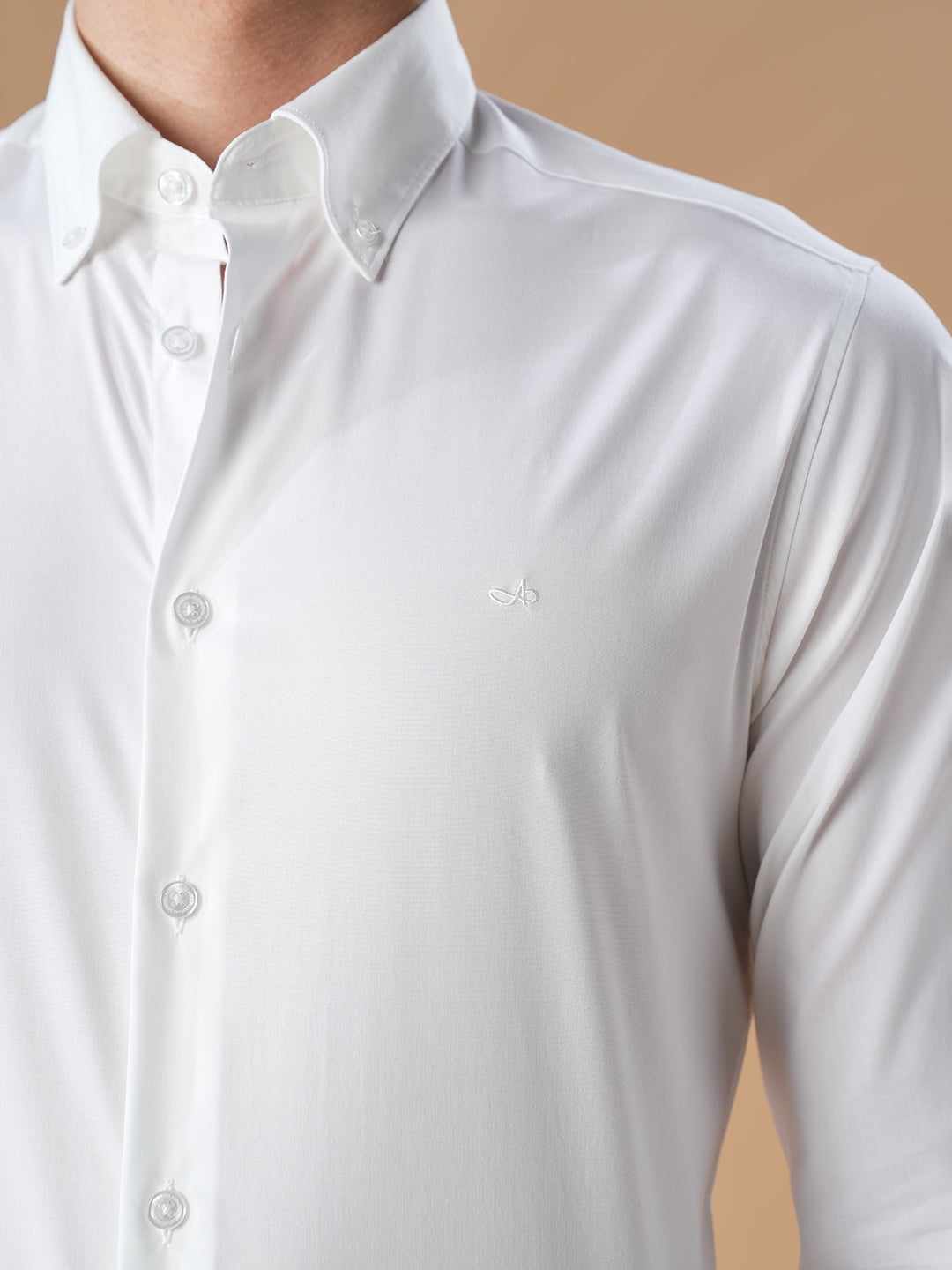 White Regular Fit Formal Cotton Shirt for men (COLTA)