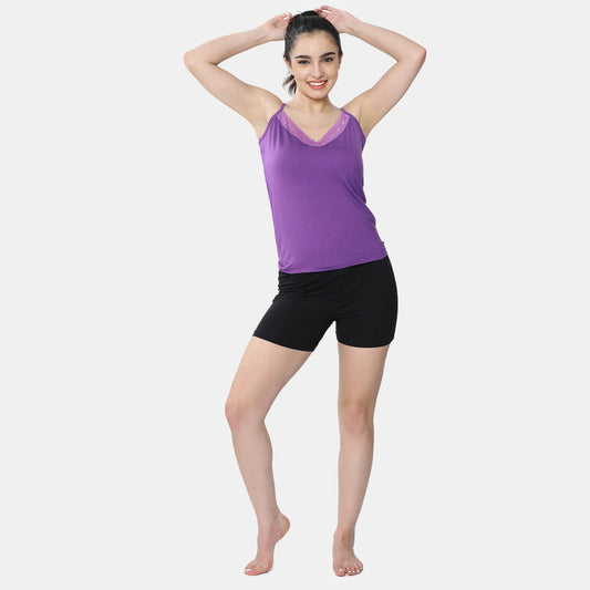 Envie Regular Fit V-Neck Short Length Lace Camisole