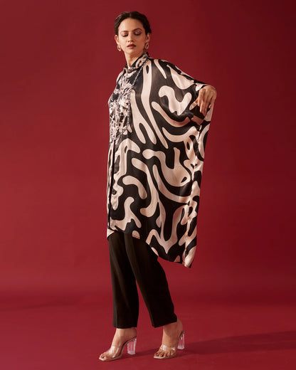 Ebony Abstract Tale kurta set Set