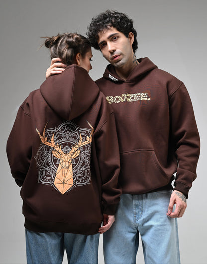 Oversized Mandala Vector Deer Hoodie