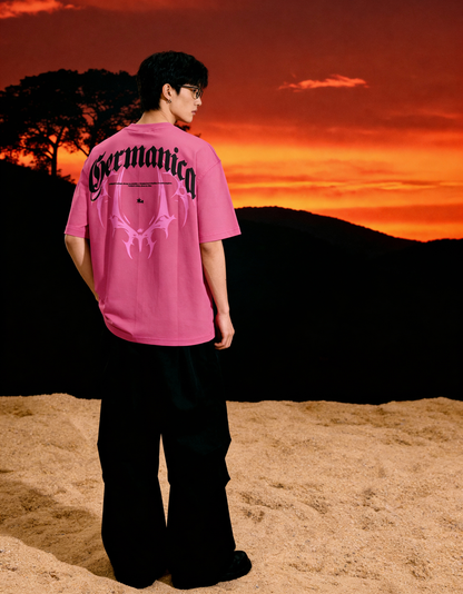 Germanica Printed Pink Oversized T-Shirt Main Character