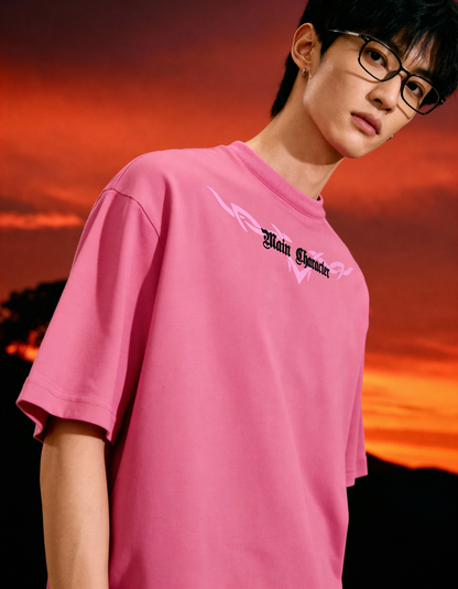 Germanica Printed Pink Oversized T-Shirt Main Character