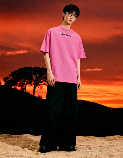 Germanica Printed Pink Oversized T-Shirt Main Character