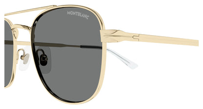 Mont Blanc Unisex Sunglasses Protective Metal Phantos Gold With Grey Standard Lenses