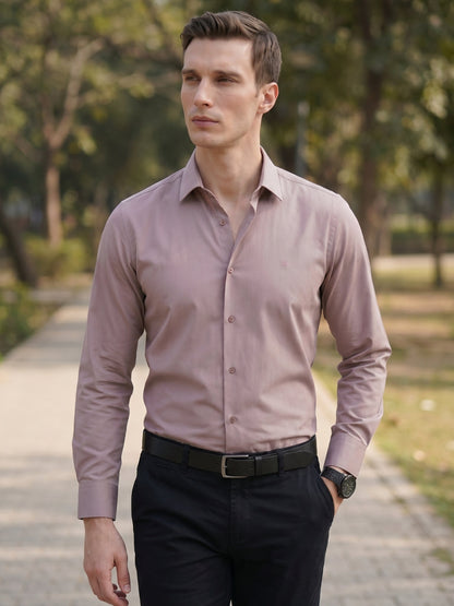 Slim Fit Beige Other Solid Formal Shirt for Men (TOMBG)