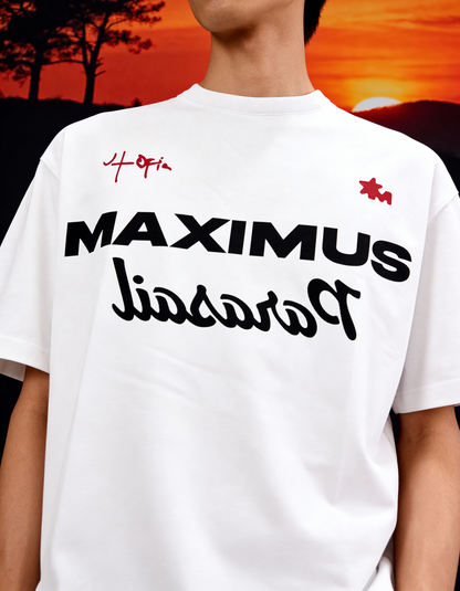 Maximus Printed White Oversized T-Shirt