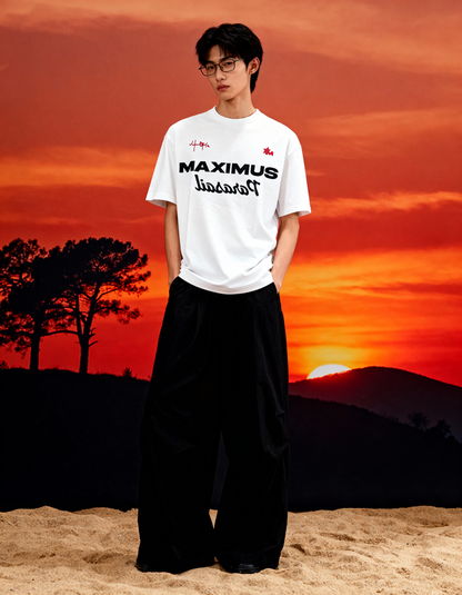 Maximus Printed White Oversized T-Shirt Main Character