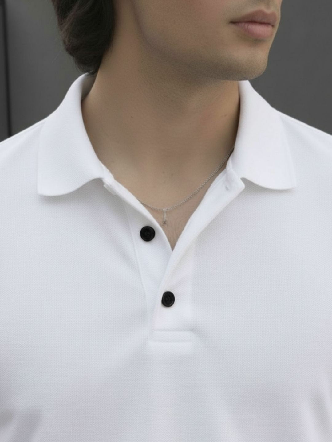 Men White Solid Cotton Polo Collar Half Sleeve Regular Fit T-Shirt