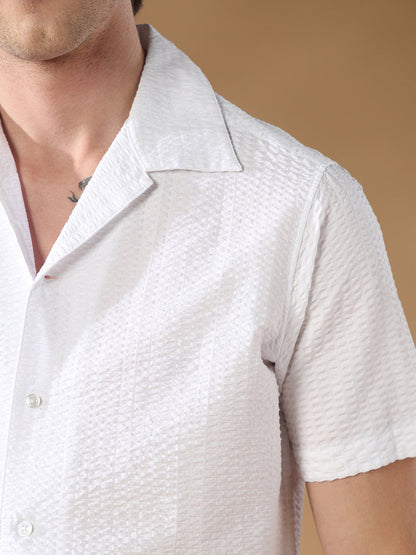White Regular Fit Casual Cotton Shirt for men (AMENO)