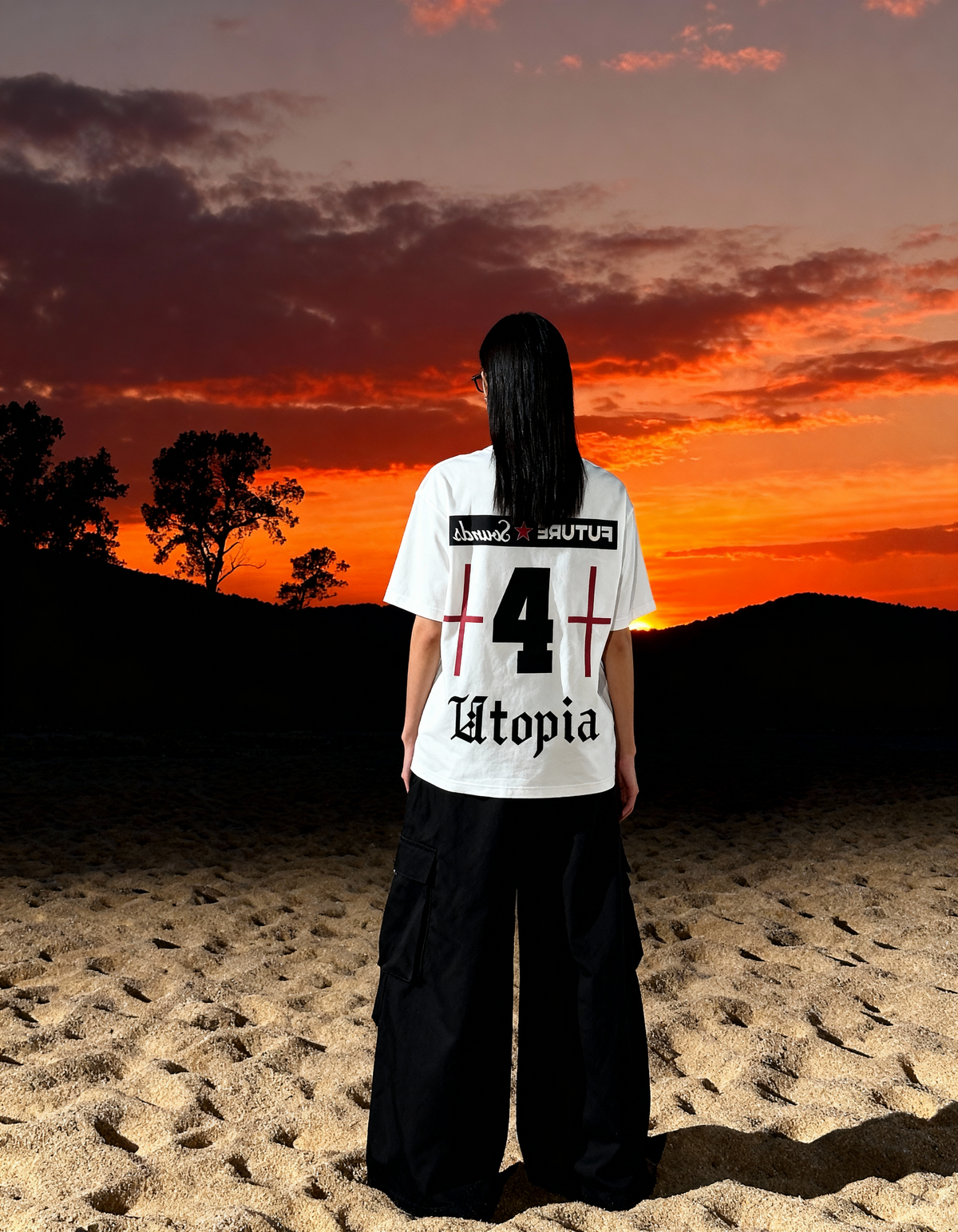 Maximus Printed White Oversized T-Shirt Main Character