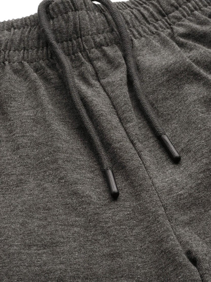Alcis Men Charcoal Grey Solid Regular Fit Sports Shorts