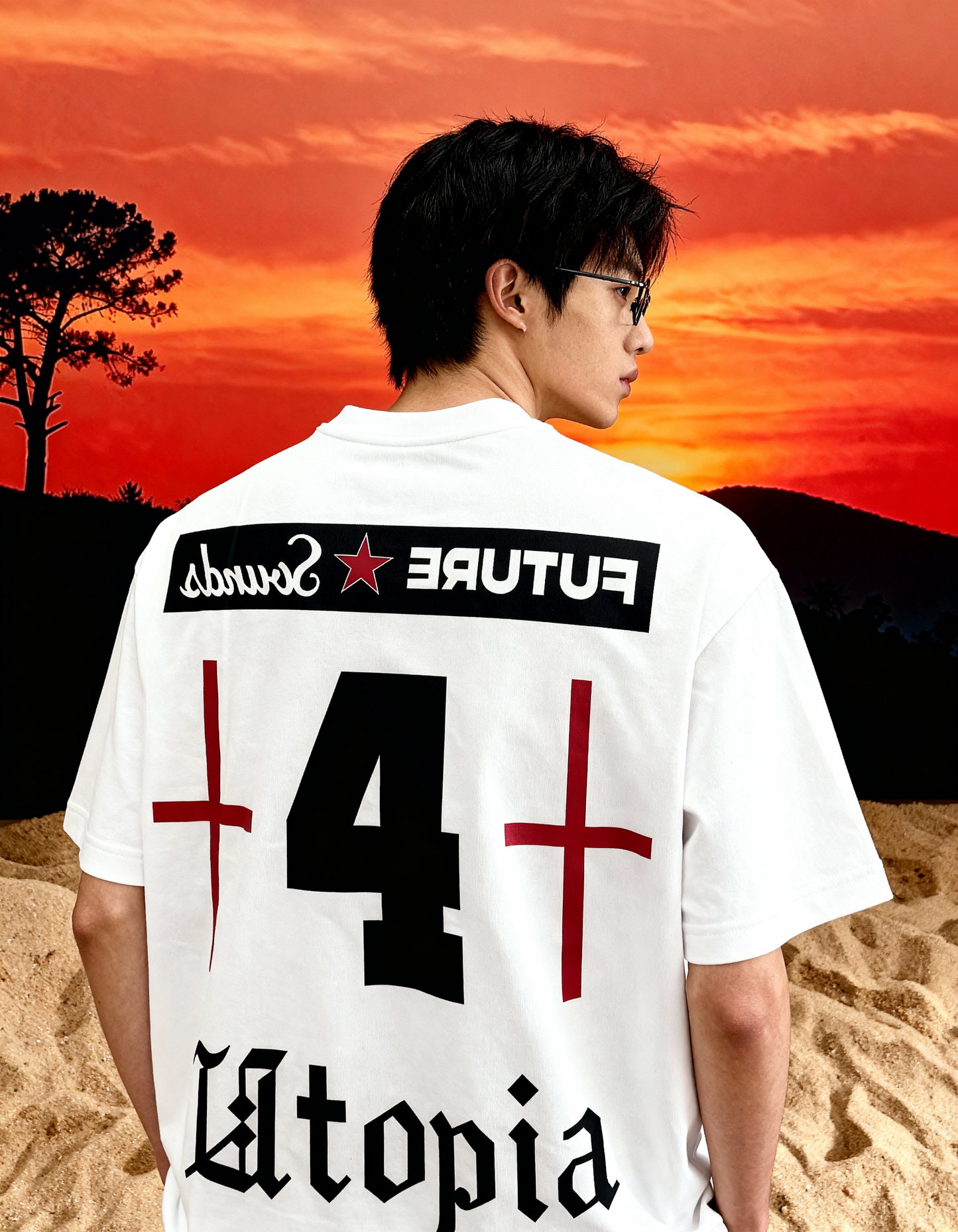Maximus Printed White Oversized T-Shirt
