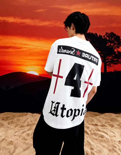 Maximus Printed White Oversized T-Shirt Main Character